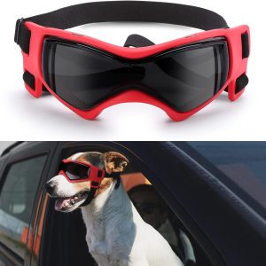 Dog Helmet Goggles, Small and Medium, Red