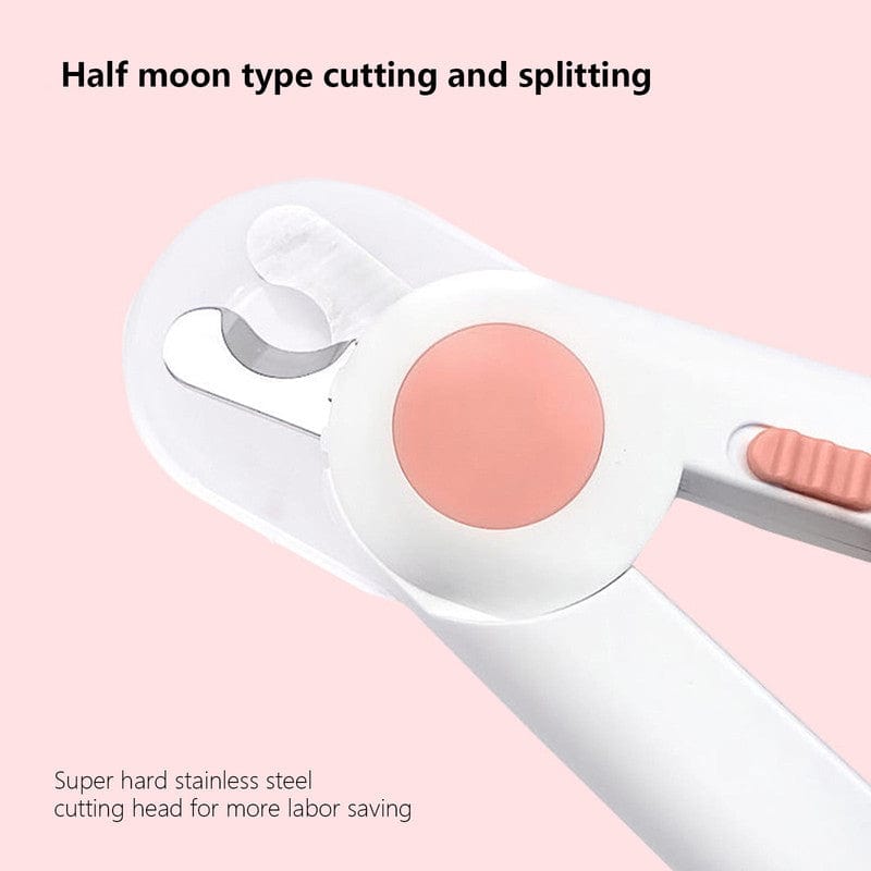 Pet Nail Clippers Set with LED Light and Safety Guard, Grinder for Cats & Small Animals, Clippers for Dogs, Pink